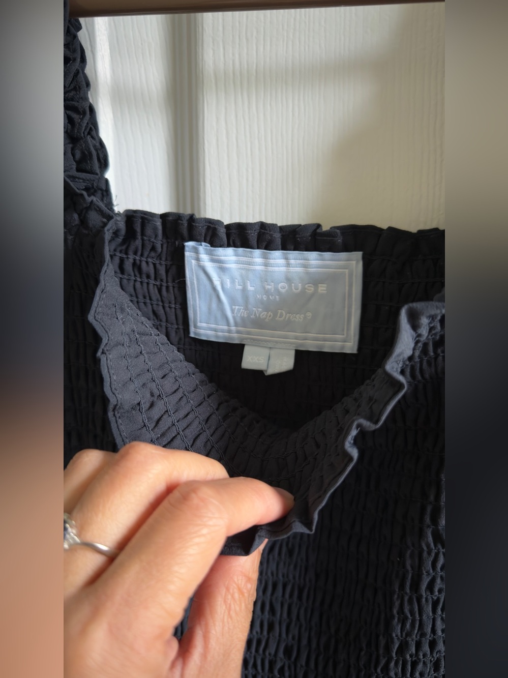 Hill House Home "The Athena" Nap Dress Black Cotton XXS - Picture 2 of 4